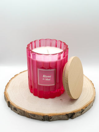 Bougie végétale parfumée - Rose de Mai - Fee maison