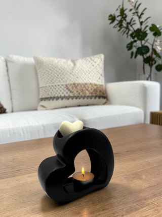 Brûle - parfum "Cœur" - Noir - Fee maison