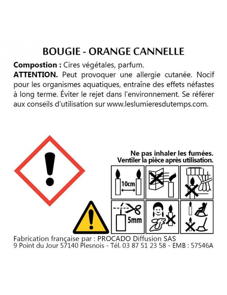 Bougie Orange - Cannelle - Fee maison