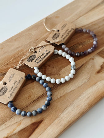 Bracelet d'Énergie Jaspe Blanc - Fee maison